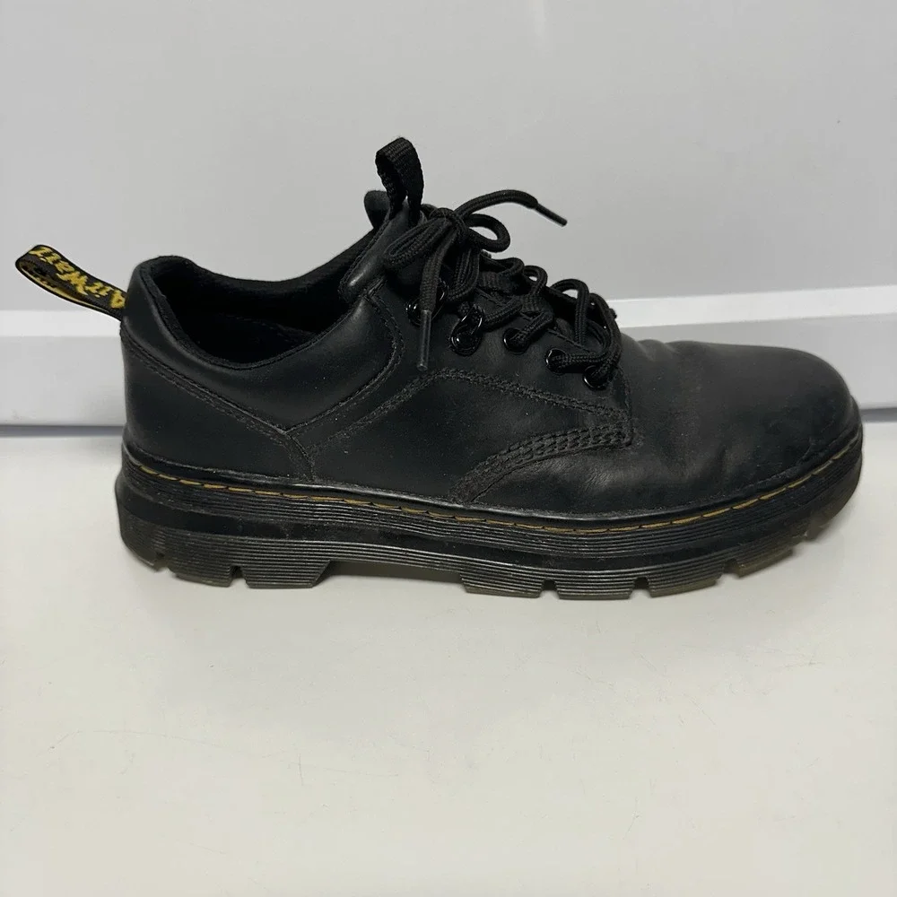 Dr. Martens Reeder Black Leather Oxford Shoes Mens 9 Chunky Lug Platform